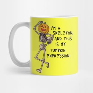 Skeleton Pumpkin Head Mug